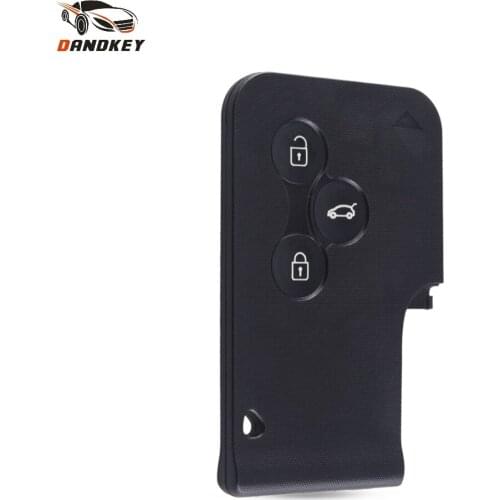 Dandkey For Renault Clio Koleos Megane Grand Scenic Smart Card Replacement 3 Buttons Key Shell Remote Car Key Fob Case No Blade