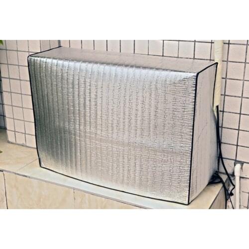 1pc Laser Metal Aluminum Film Air Conditioner Cover Outdoor Air Conditioning Sun Shade Protection Covers Sunshade Cover Silver