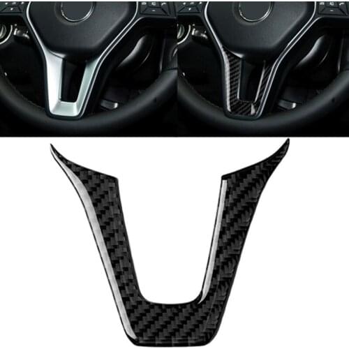 For Mercedes Benz Cla Gla Gle Glc a b c e Class Carbon Fiber Steering Wheel Decal Decoration Cover Trim Accessories