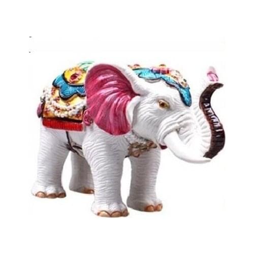 COLOR HIGH-END CLASSICAL CRAFT CERAMICS ELEPHANT ORNAMENTS LUCKY ELEPHANT HOME DECORATION LIVING ROOM TV CABINET ARTS AND CRAFTS