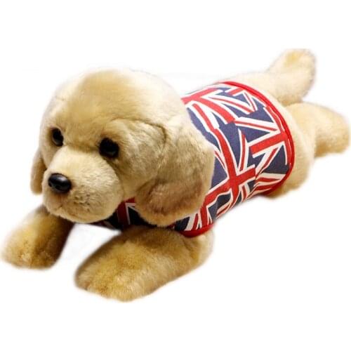 Dorimytrader simulation animal Labrador plush toy realistic animals dog stuffed doll kids and adult gift decoration 37x17x13cm