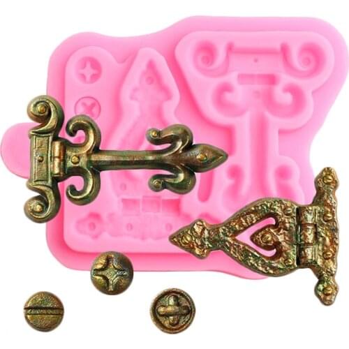 European Hinge Screw Silicone Mold Cake Border Fondant Cake Decorating Tools Candy Polymer Clay Cupcake Topper Chocolate Moulds