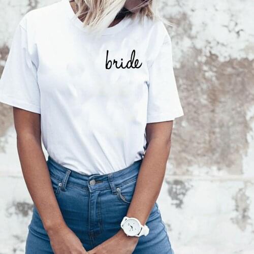 Bride Shirt Bride To Be Tshirt Bachelorette Party Summer Short Sleeve Tee Bride Gift Honeymoon 100% Cotton Shirts
