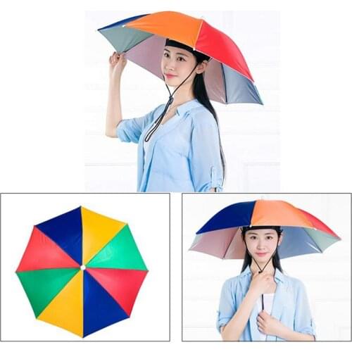 Umbrella Hat Waterproof UV Resistant Hands-Free Fishing Hat Outdoor Foldable Camping Fishing Cap Beach Head Umbrella Hat