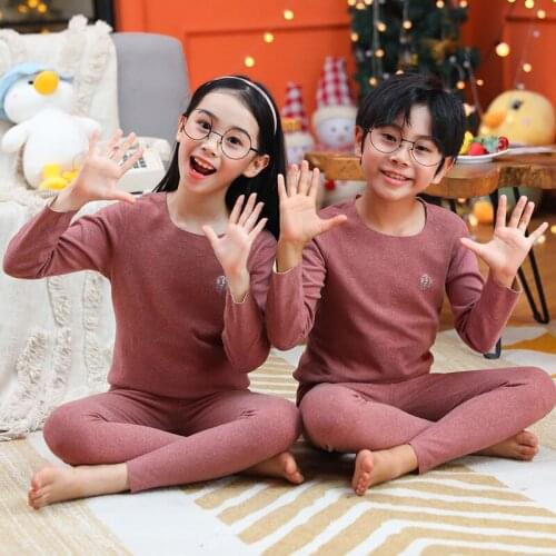 Baby Thermal Underwear Set Toddler Girls Pajamas 2pcs Tops+Pants Sleepwear Kids Boys Long Sleeved Nightwear Children Homewear