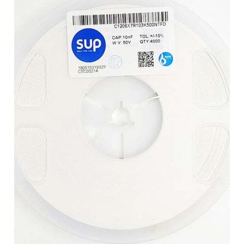 10PCS C1206X7R103K500NTFD Chip capacitor 1206 X7R 103K(10nF) 50V ±10% Thickness 0.85mm