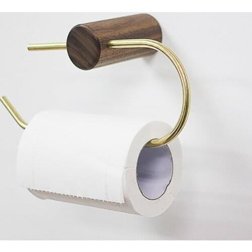 Creative Paper Roll Holder Home Bathroom Wooden Stand Metal Rack Household Toilet Roll Tissue Holder