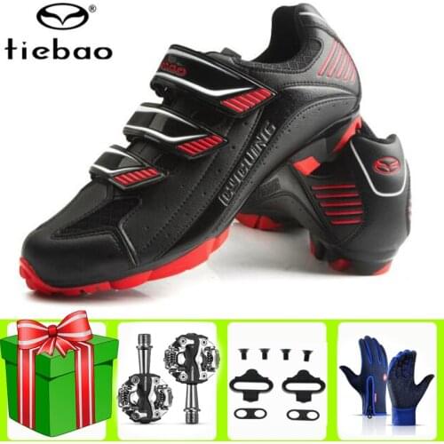 Tiebao Cycling Shoes Men Sapatilha Ciclismo Mtb Sneakers Chaussure Vtt Mountain Bike Athletic Rubber Soles Self-Locking Shoes
