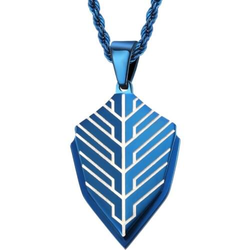 New Fashion Street Cool Mens Titanium Steel Pendant Creative War Shield Stainless Steel Necklace