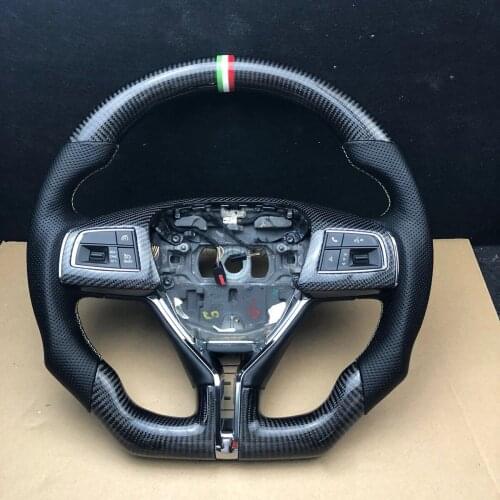 L For Maserati Levante Quattroporte Ghibli 2013 2014 2015 2016 2017 2018 2019 2020 Customized Carbon Fiber Leather Steering Whee