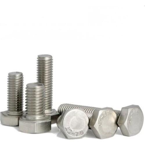 5/20pcs M3 M4 M5 M6 M8 A2-70 304 Stainless Steel Metric Thread DIN933 External Outside Hex Hexagon Head Screw Bolt L=6-65mm