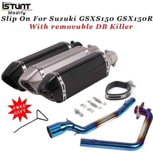 Motorcycle Exhaust Escape Full System Modified Front Middle Link Pipe Muffler DB Killer for Suzuki GSX150R GSXR150 GSXR125