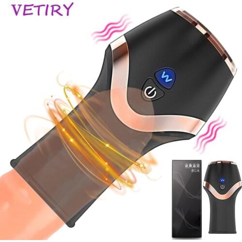 Penis Delay Trainer Male Masturbator Vibrator Automatic Oral Climax Sex Glans Stimulate Massager Sex Toys for Men 12 Speed