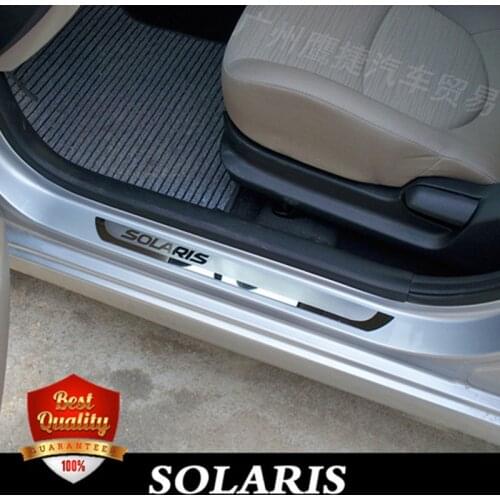 Car Styling Stainless Steel Door Sill Scuff Plate Fit for HYUNDAI SOLARIS 2010-2019 4PCS