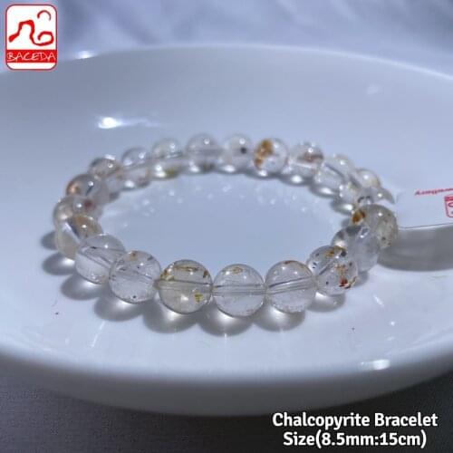 Baceda Natural Crystals of Chalcopyrite Bracelet that removes energy blockages,increase self esteem to the user with certificate