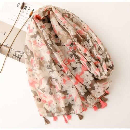 2021 Fashion Newest Printed Cotton Viscose Printed Tassel Scarf Shawls Wraps Hijabs 10pcs/lot