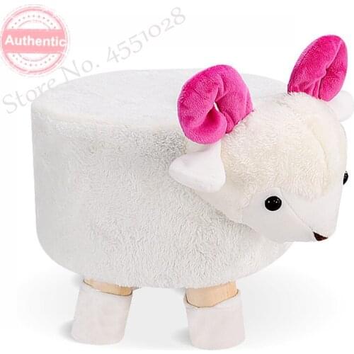 New Cartoon Wood Washable Soft Cloth for Baby Child Stool Cute Dotomy Pouffe Ottoman Tabouret Bench Strong Bearing