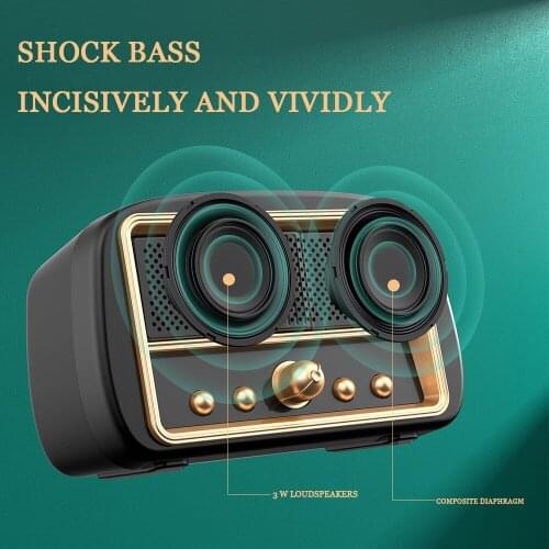 New Retro Wireless Bluetooth Speaker Outdoor Bluetooth Acoustics Portable Creative 5.0 Bluetooth Card Speaker