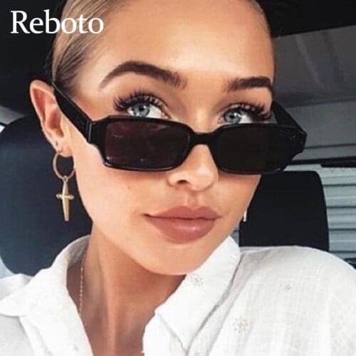 Vintage Classic Small Rectangle Sunglasses Women New Trends Brand Designer Fashion Female Sunglasses Travel Black Glasses UV400