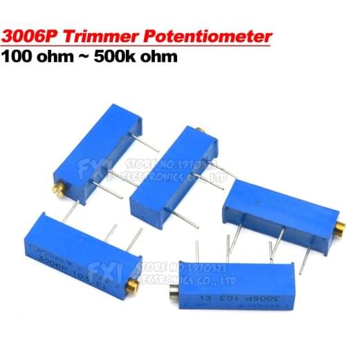 10PCS 3006P 100 ohm ~ 500K ohm Trimmer Potentiometer fdkjgecf Resistor 1K 2K 5K 10K 20K 50K 100K 200K 500K 1M 100R 200R 500R