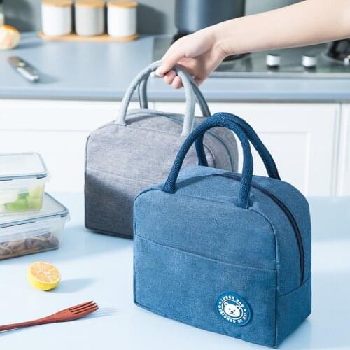 Portable Lunch Bag Thermal Insulated Lunch Box Tote Cooler Handbag Bento Pouch Picnic Dinner Container School Food Storage Bags