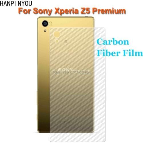 For Sony Xperia Z5 Premium /Dual 5.5" Durable 3D Anti-fingerprint Transparent Carbon Fiber Back Film Screen Protector Rear Cover