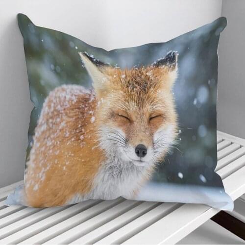 Animal Fox Throw Pillows Cushion Cover On Sofa Home Decor 45*45cm 40*40cm Gift Pillowcase Cojines Dropshipping