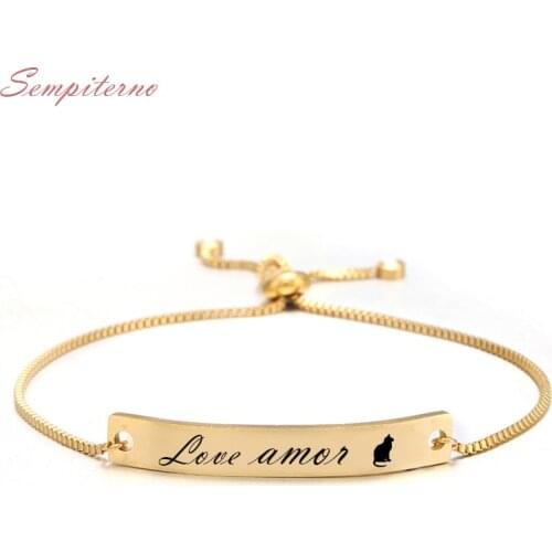 DIY Name Custom Bracelets Initial Personalized Stainless Steel Engraved Handwriting Charms Bracelet & Bangle Jewelry