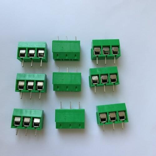 10pcs / batch kf301-3p splicing, screw PCB spacing 5.0 connector terminal, terminal kf-301 green, black, red, blue