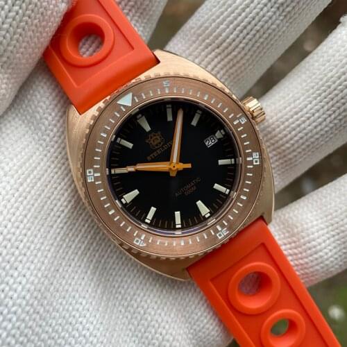 STEELDIVE Men Diver Watch Bronze Mens Automatic Watches 500M Waterproof Mechanical Wristwatch BGW9 Luminous Sapphire Mirror NH35