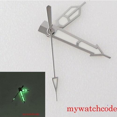 For NH35 White Watch Hands Set Pointer Green Luminous Wristwatch Accessories