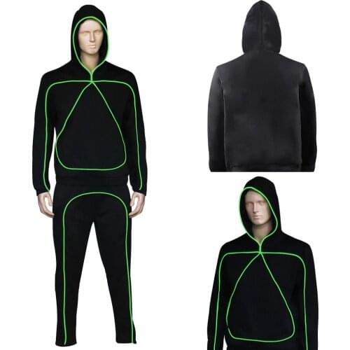 LED Suits Luminous Hoodie Pant Costume Illuminated Glowing Hooded Clothes Cold Strip Dance Fashion Talent LED Light Clothing