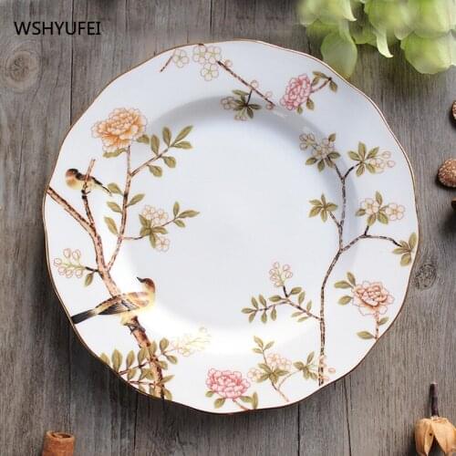 English bone china steak plate afternoon tea dessert plate smooth and delicate ceramic bone china personalized tableware