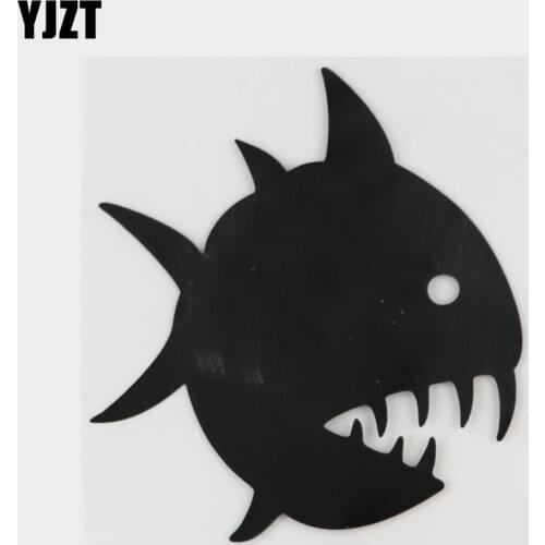 YJZT 12.3CM×13.7CM Marine Animal Fierce Sharp Toothed Fish Decal Vinyl Car Sticker 18A-0176