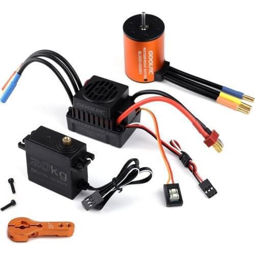 High Quality GoolRC Combo Set 3650 4300KV RC Motor 60 Brushless ESC 20kg Servo w/ 25T Servo Arm for 1/10 RC Car Off-road