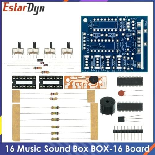 16 Music Box Sound Box Electronic Production DIY Parts Components Accessory Kits green/blue