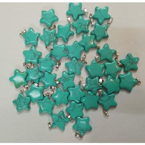 2017 fashion Hot selling stone five-pointed star pendants charms for jewelry making 50pcs/lot Wholesale free shipping