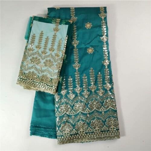 2018 High Quality African George Lace Fabric Direct Selling With Sequins For Wedding Dress African George Lace Fabric wh65-922