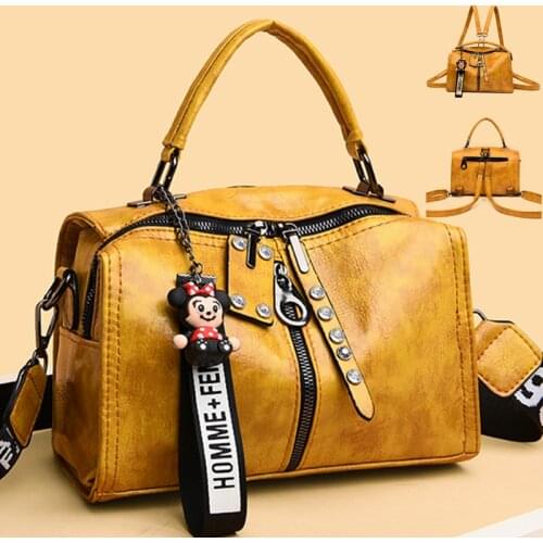 2021 New Fashion Multifunction Women Handbags High Quality Leather Women Shoulder Bags Designer Rivet Female Messenger Tote Bags