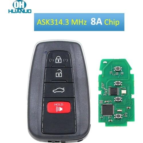 3+1/3 Button ASK314.3MHz Smart Remote Key 8A-Chip FCC ID:14FBE-0410-US suit for C-HR Avalon RAV4 Camry 2018-2019 (aftermarket)
