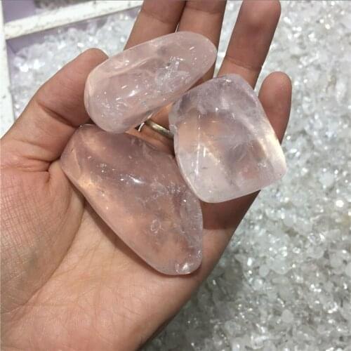 3pcs Energy stone 100% natural rose quartz tumbled mineral and stone reiki healing crystals fish tank plant aquarium decoration