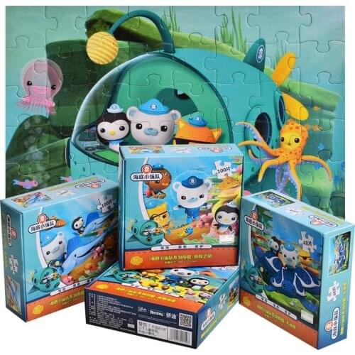 48/100 Pcs Octonauts Puzzle Toy Children Early Education Picture Puzzle Toy Barnacles Kwazii Vegimals Cartoon Model Toy Kid Gift