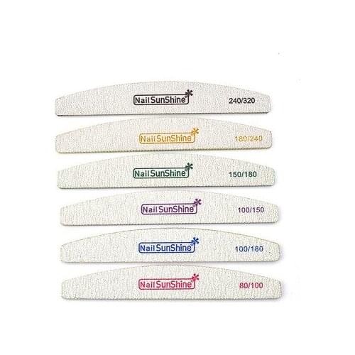 100pcs Acrylic Nail File Strong Sandpaper Nail Buffer Block For Manicure Lime a ongle 80/100/150/180/240/320 Washable Boat Files