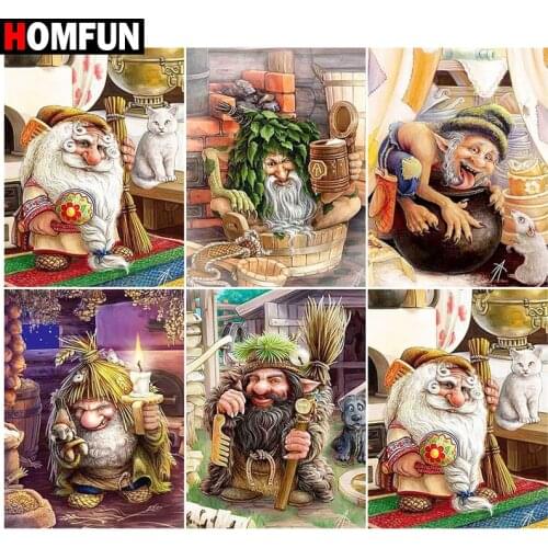 HOMFUN Diamond Painting Full Square/Round Diamond "Old man religion"Pattern Embroidery Cross Stitch 5D Rhinestone Painting