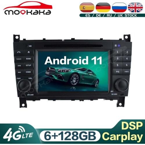 For Mercedes Benz C-Class W203 2004 - 2007 Android 11 128GB Car Multimedia Player GPS Navigation Audio Stereo Head Unit Carplay