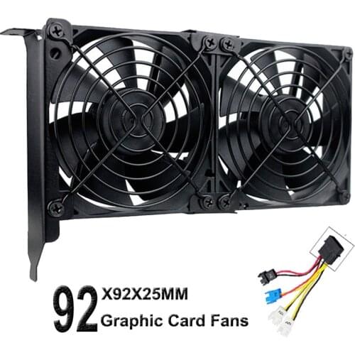 Gdstime universal 90mm VGA Fans Dual Cooler 92mm Ultra Quiet Desktop Computer Chassis PCI Graphics Card Double Cooling Fan