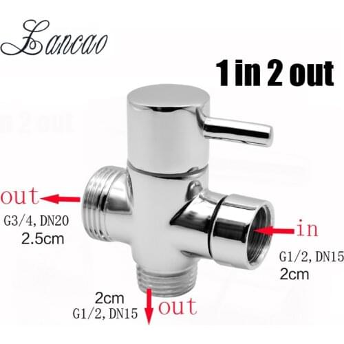 Chrome Brass Bathroom Toilet Bidet G1/2" G3/4 T-adapter Shower Diverter Valve 3 Way Shower Faucet Tee Connector Valve Tool