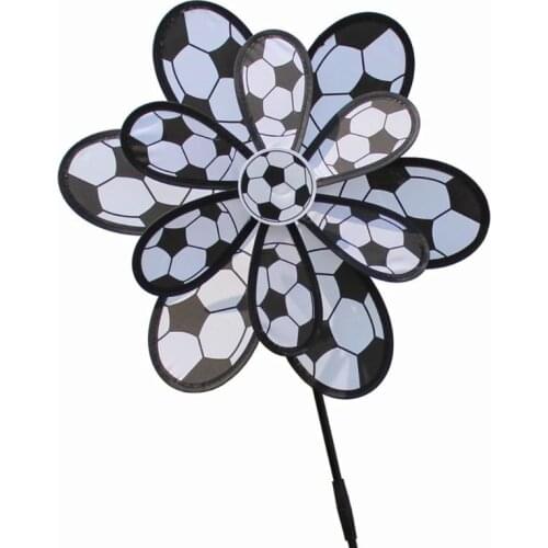 HX5D Kids Double Layer Football Windmill Wind Spinner Pinwheel Home Garden Yard Decor