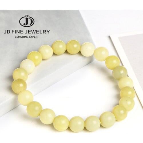 JD Free Shipping 4/6/8/10/12mm Natural Stone Lemon Jasper Loose Beads Bracelet Yellow Handmade Jewelry Good Quality