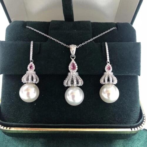 Crown 925 Sterling Silver Pendant Earrings Mountings Findings Base Jewelry Set Mounts Settings Parts for Pearls Beads Crystal